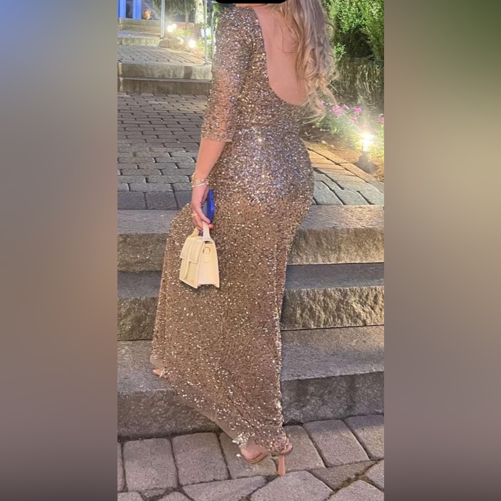 Bronze Beaded Gown
